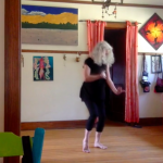 Celeste dancing in living room