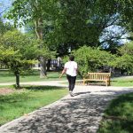 Obuchi walking outside